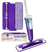 Mops for Floor Cleaning, Wet and Dry Spray Mop with Refillable Spray Bottle and 3 Washable Microf...