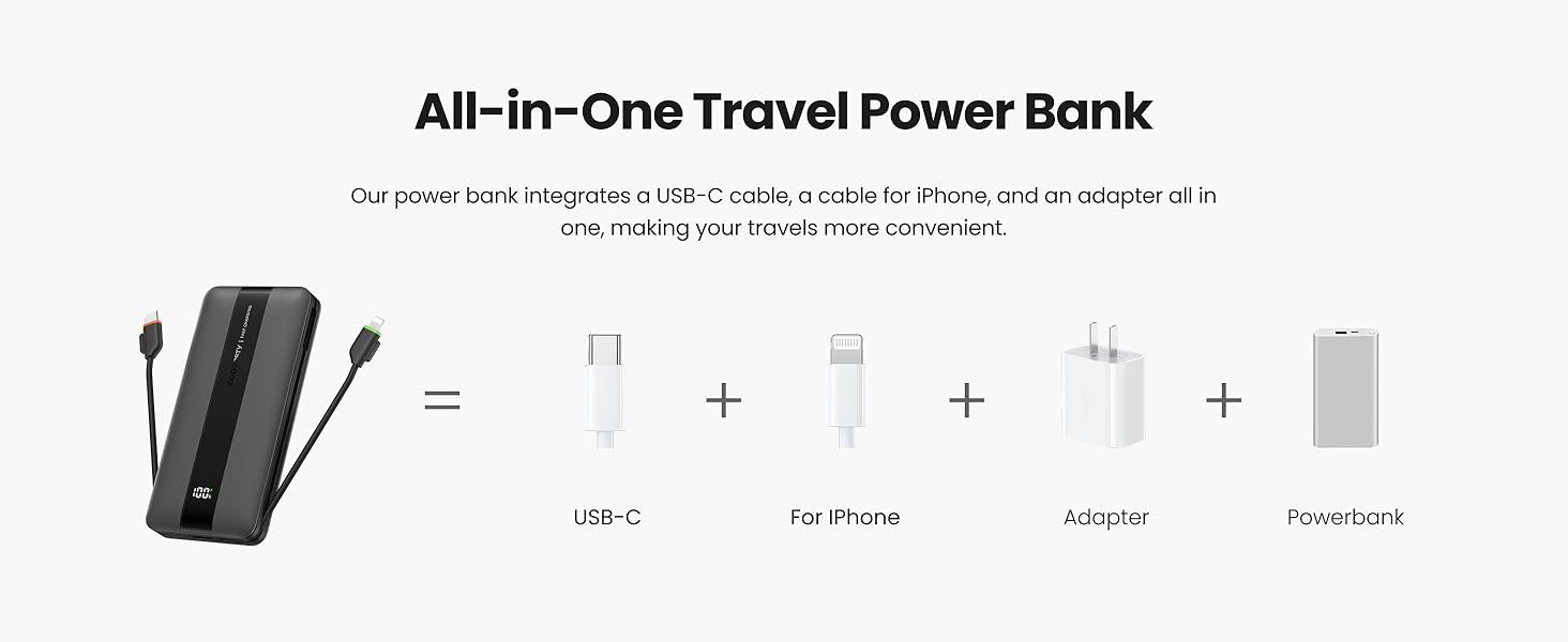 All-in-One Travel Power Bank-Black