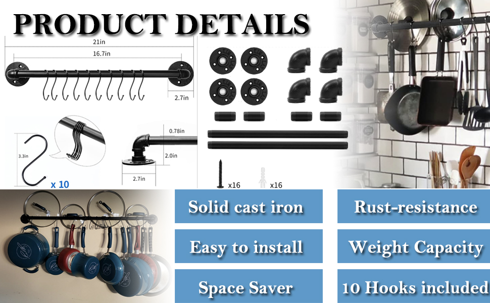 Wall mount Pot hanger