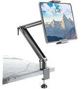 Jakeko Adjustable Tablet Mount for Desk - 360 Degree Rotating Base Tall Arm Holder Stand Swivel F...