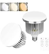 EMART 2 Pack 85W E27 LED Light Bulb for Umbrella/Softbox Lighting Kit, Dimmable Color Temperature...