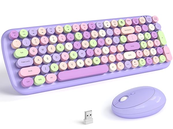Purple keyboard mouse