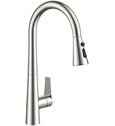 FORIOUS High Kitchen Faucet with Pull Down Sprayer Brushed Nickel, High Arc Stainless Steel Fauce...