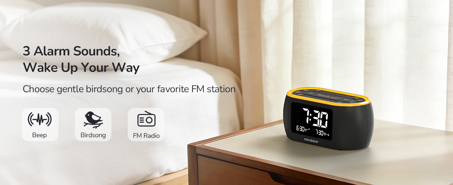 Phone-Free Wake-up with Dual Alarm Clock