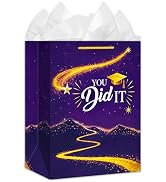 LIJUGITF Graduation Gift Bag 2026-13" Congrats Grad Gift Wrapping Bag with Tissue Paper, Class of...