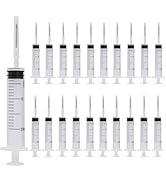 20 ml Syringe, 20 Pack Plastic Syringes with 16Ga Needles and Caps, Sterile and Individually Seal...