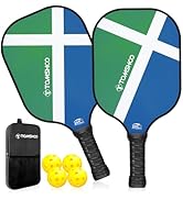 TOMSHOO Pickleball Paddles Set, USAPA Approved Lightweight Fiberglass Pickleball Set with 4 Pickl...