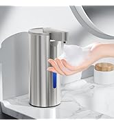 Fantictas Automatic Foaming Soap Dispenser Touchless, Stainless Steel 11.5 oz 3 Levels Adjustable...