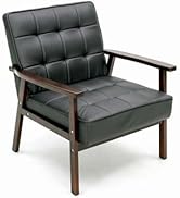 Panana Mid Century Modern Accent Chair Loveseat Sofa with Hard Wood Frame, Upholstered Gray Linen...