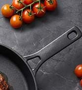 JINCHUFURI Cast Iron Skillet, Pre-Seasoned Heavy Duty Cast Iron Frying Pan, Large Cooking Pan wit...