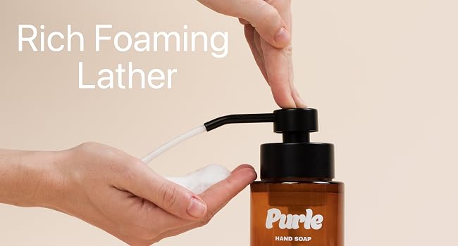 Purle foaming had soap pump creating thick foam for gentle yet powerful hand cleaning