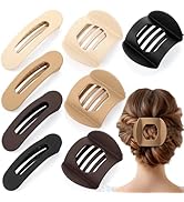 8 Pcs Flat Hair Clips for Women, 2 Styles Large Flat Claw Clips for Women, Strong Hold Non-slip F...