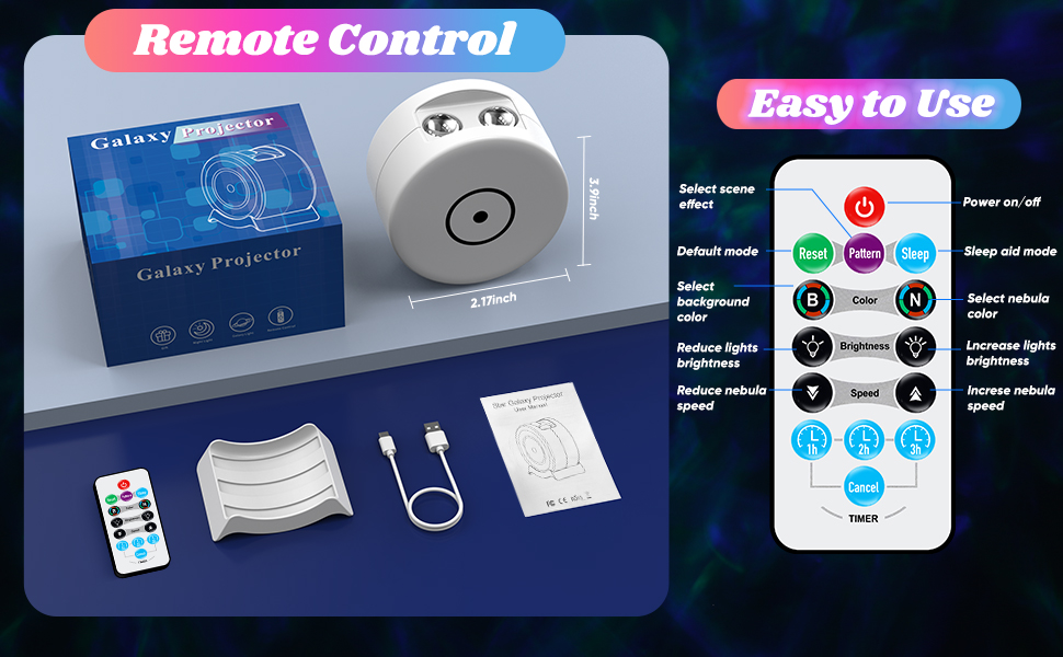 galaxy projector with remote control