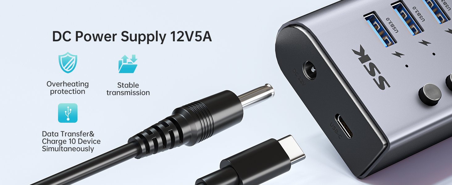 usb hub 12V5A dc adapter