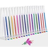 XWT Sparkle Glitter Gel Pens 18 Colors, Metallic Glitter Gel Pen Set, 1mm Fine Point, Click-off C...