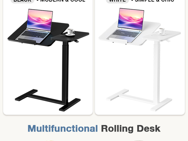 over bed desk on wheels