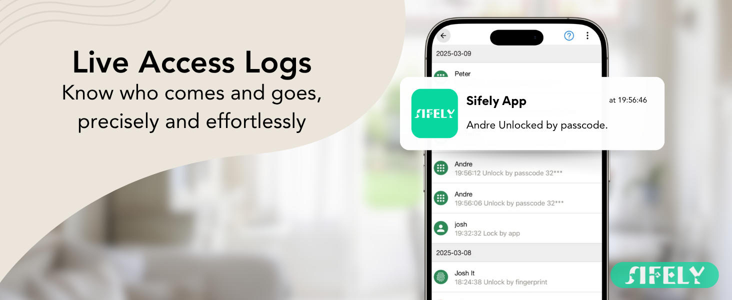 get notifications of who is using your lock