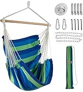 Chulim Hammock Chair Hanging Swing - Cotton Weave Canvas with Hardware Kits, Max 330Lbs, XL Hangi...