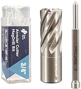 Tech Hyren 1-Piece 3/4 Annular Cutter, 3/4" Weldon Shank Magnetic Drill Bit, 1" Cutting Depth M2 ...