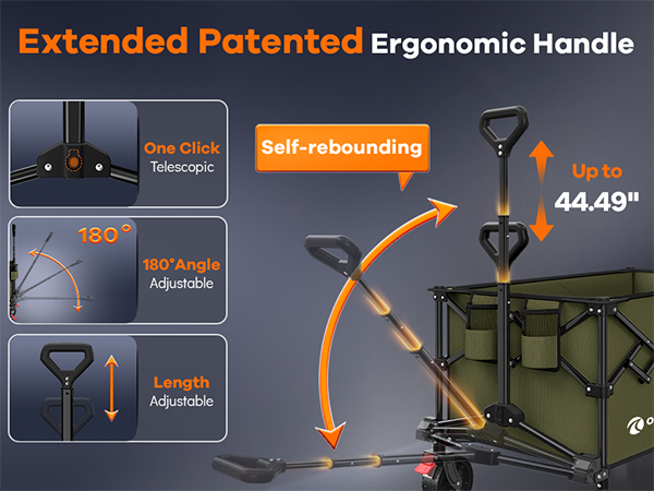 anti-drop extended patented adjustable ergonomic handle up to 44.49&amp;#39;&amp;#39;