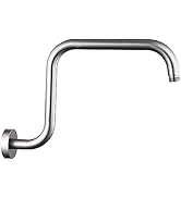 Shower Arm with Flange,13 Inch Stainless Steel S Shape High Rise Shower Head Extension Wall-Mount...