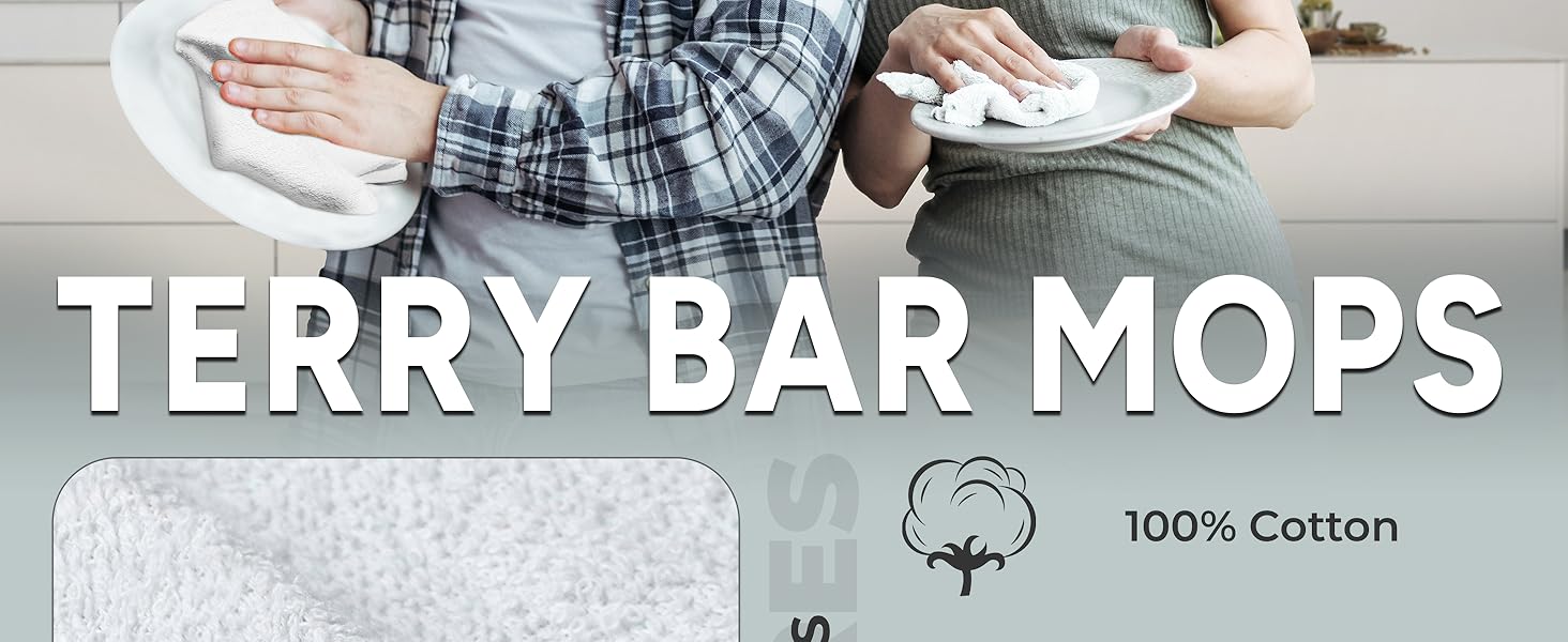 bar towels, bar mop towels, bar mops, cleaning towels