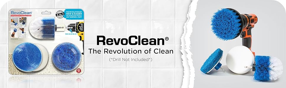 revoclean, revo clean, drill brush, drillbrush, drill attachments, grout, tile, bathroom, clean