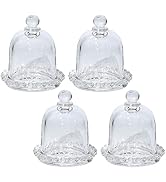 MDEOOSKY 10cm/3.94inch 4pcs Cake Domes Cookie Display Cake Holder with Cover Cake Stand for Cake ...