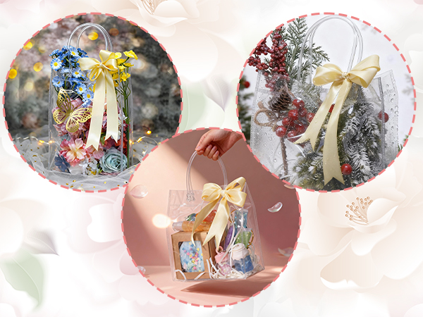 Three decorative circular ornaments featuring vintage winter holiday scenes with snow, figures, and festive imagery in pink and multicolor designs.