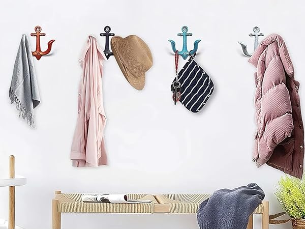 Cast Iron Nautical Anchor Design Wall Hooks
