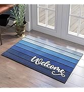 Bulijojo Nave Blue Entrance Door Mat Large 17 x 30 Inch Entry Way Doormat Front Door Rug Outdoor ...