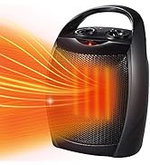 Kismile Small Electric Space Heater Ceramic Space Heater,Portable Heater Fan for Office with Adju...