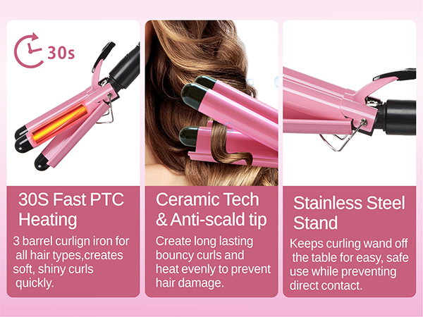 3 Barrel Curling Iron Hair Crimper