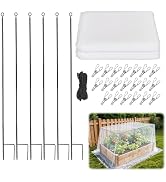 Garden Netting Kit for Raised Beds 10x13FT 100-Mesh Fine Netting with 6 Sets 2.6FT Metal Stakes a...
