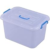 Basicwise Large Clear Storage Container with Lid and Handles