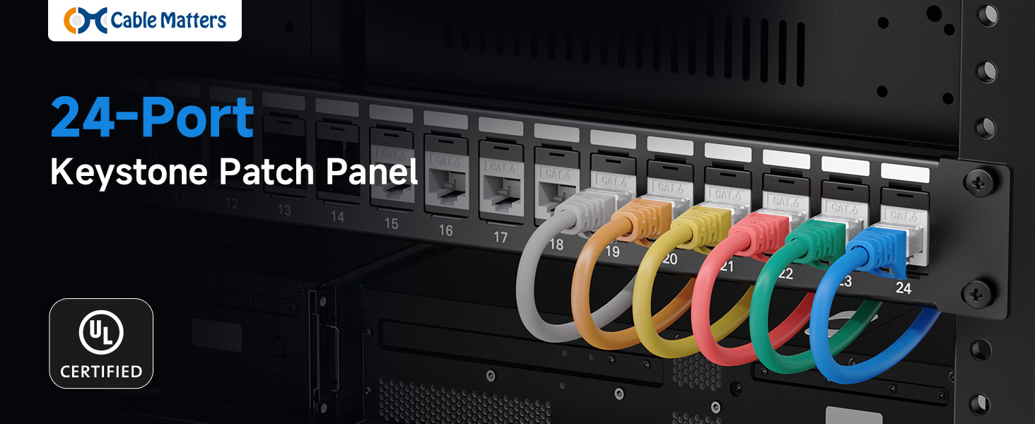 The Cable Matters 24-Port Keystone Blank Patch Panel