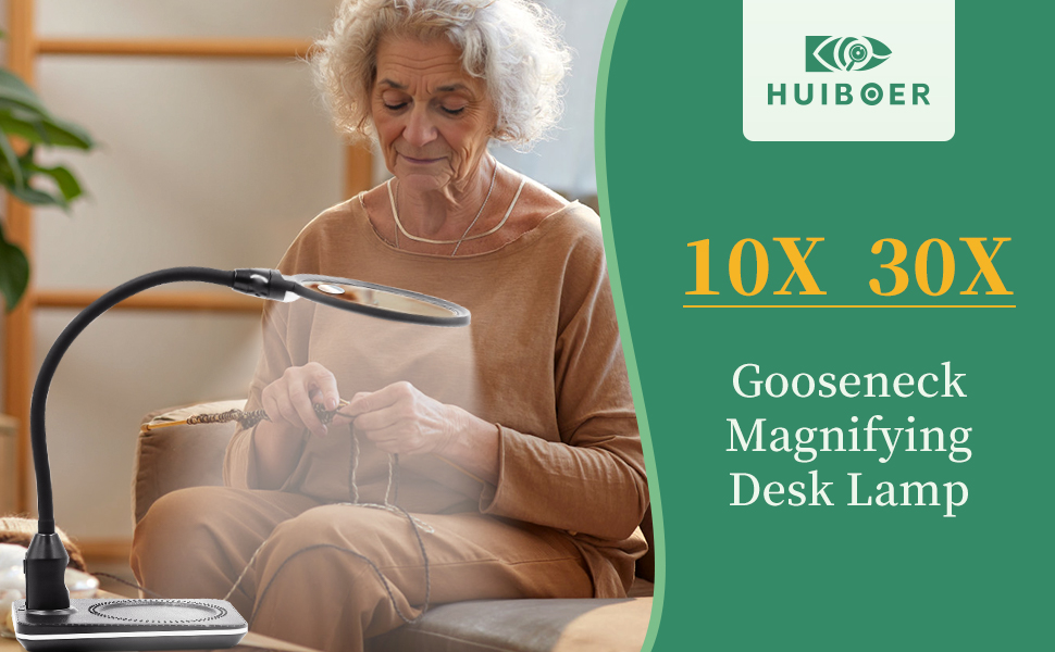 Standing Magnifying Desk Lamp &amp; Clamp Light for Those Who Need Vision Support