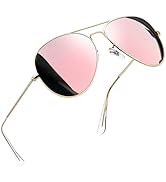 Joopin Polarized Metal Aviation Sunglasses Men, Classic Military Sun Glasses Women, Rectangle Sha...