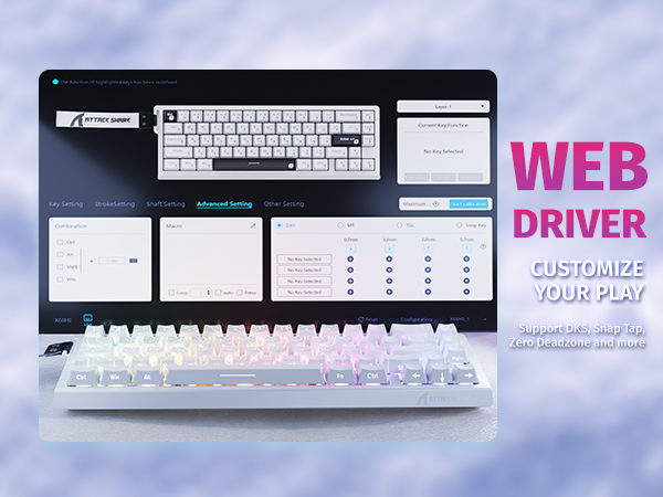 ATTACK SHARK X68HE Magnetic Mechanical Gaming Keyboard with web driver