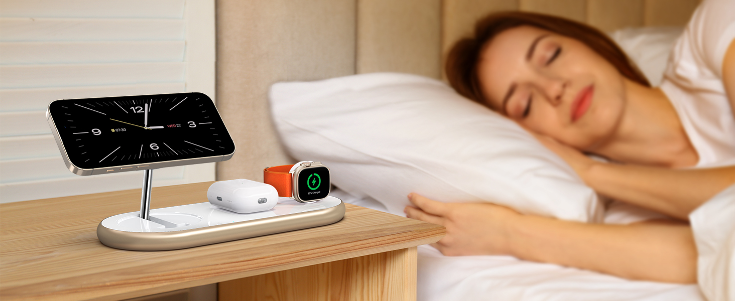 apple watch and phone charging station