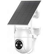 Nkccnur Solar-Powered Outdoor Security Camera 360° Panoramic Pan-Tilt, Wi-Fi Surveillance Camera ...