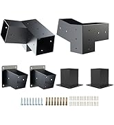 Kinchoix Pergola Brackets, 2 Pack Woodworks Pergola Kit 15° 3-Way Right Angle Corner Bracket with...