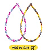Teething Necklace for Baby Toddler, Chew Necklaces for Sensory Kids Boys Girls - 2 PCS Silicone C...