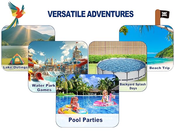 pool floats kids pool toys for toddlers 3-5 4-8 swimming floaties water gun inflatables pirate ship