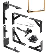 Heavy Duty Fence Gate Kit, Gate Corner Brace Bracket with a Self-Locking Gate Latch, Anti Sag Gat...