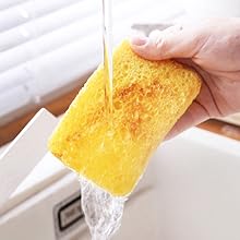 Compressed Cellulose Sponges Non-Scratch Natural Sponge Cleaning Scrub Sponge kitchen Cut-Outs DIY