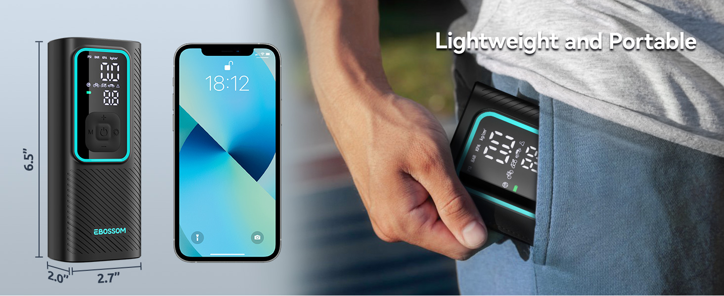 lightweight and portable tire pump