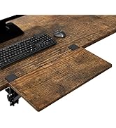 BONTEC Ergonomics Desk Extender Tray, 20x9.5 Inch Table Mount Arm Rest Shelf, 90° Foldable Keyboa...