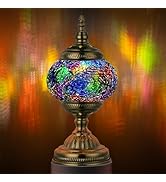 Marrakech Turkish Lamp Mosaic Table Lamps with Tiffany Style, Handmade Moroccan Lamp with Bronze ...
