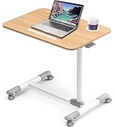 ETHU Overbed Table with Wheels, Rolling Tray Table, Hospital Bed Table, Adjustable Overbed Bedsid...